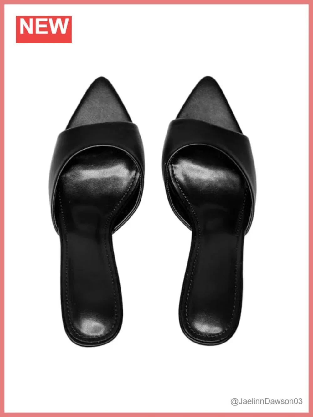 High Heel Mules for Women Slip-On Open Pointed Toe Pump Sandals Faux Leather